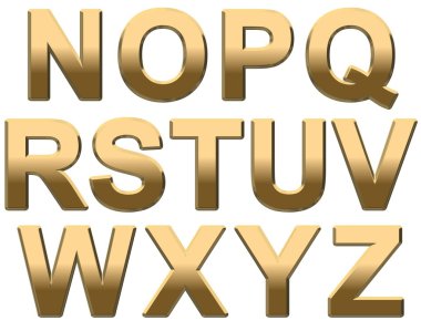 Gold Alphabet N- Z clipart