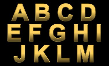 bir - m Gold alfabesi harfleri