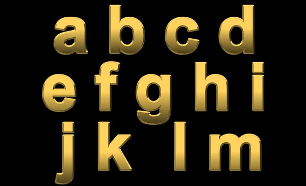 Gouden letters a - m — Stok fotoğraf