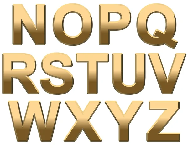 Gold Alphabet N- Z Stock Photo