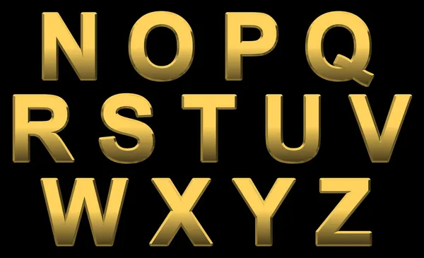 Gold Alphabet N- Z Royalty Free Stock Photos