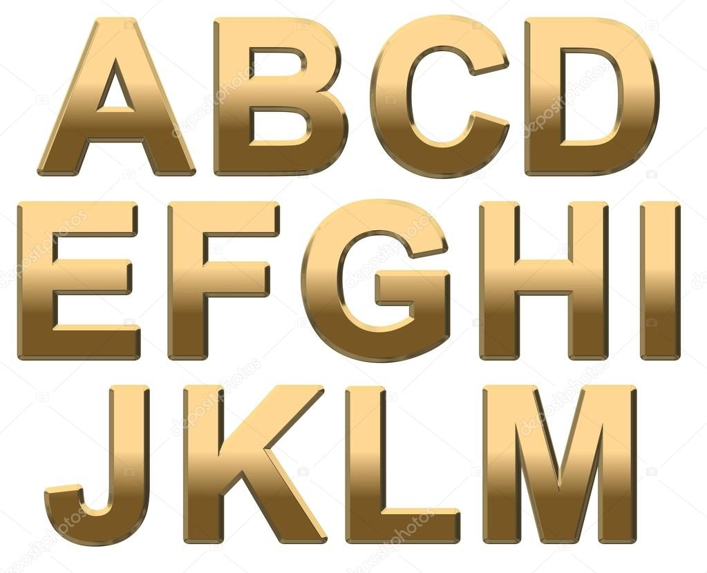 Gold Alphabet Letters A- M