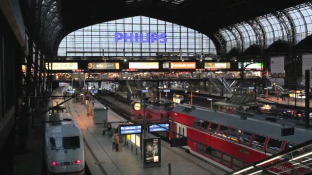 Stazione ferroviaria di Amburgo — Video Stock