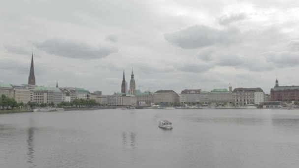 Hamgurg, germany. речная лодка — стоковое видео