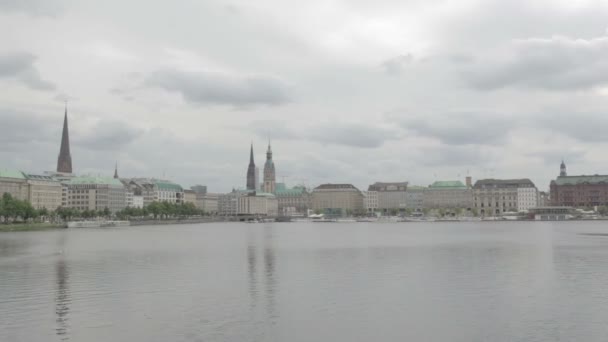 Hamburg, germany. elbe river. — Stock Video