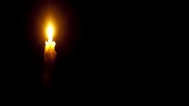 Timelapse burning white candle — Stock Video