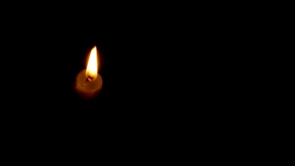 White candle burning, timelapse. Copyspace for your text. — Stock Video