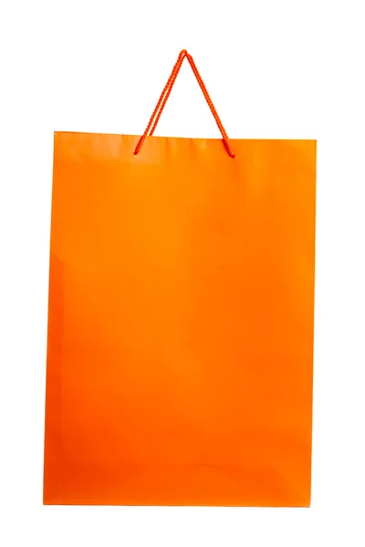 Orange paper bag on white. — Stock Photo, Image