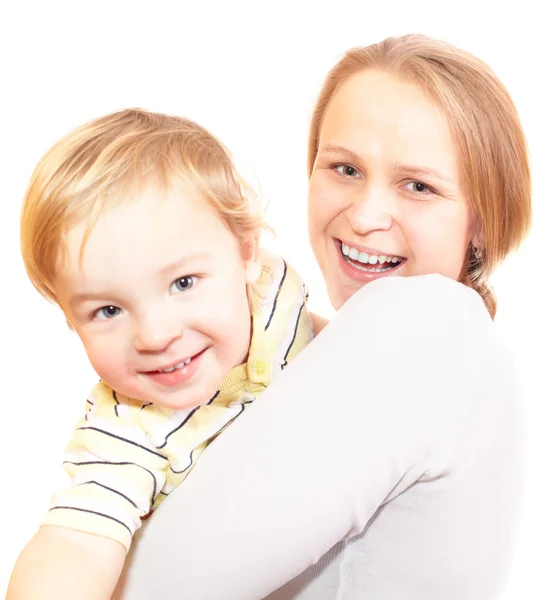 Glückliche Mutter mit ihrem Sohn. — Stockfoto