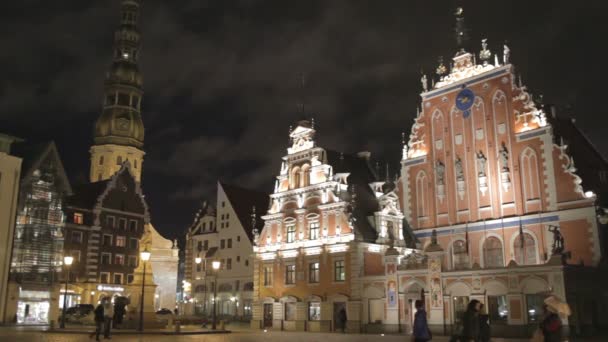 Centrální náměstí riga. — Stock video