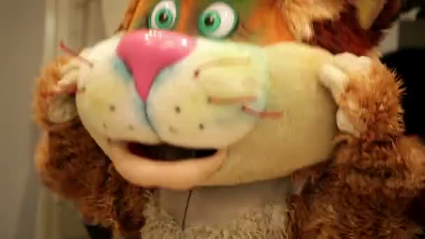 Acteur en costume de chat . — Video