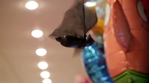 Bat i toy shop. — Stockvideo