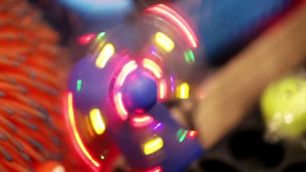 Toy glowing fan. — Stock Video