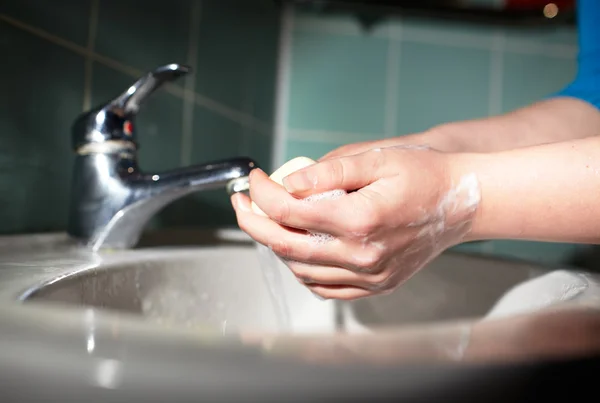 Washing Hands. Cleaning Hands. Hygiene — Stock Photo, Image