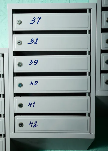 Mailboxes with flat numbers. — Stock Photo, Image