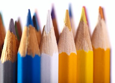 Pencils. Macro shot isolated on white.