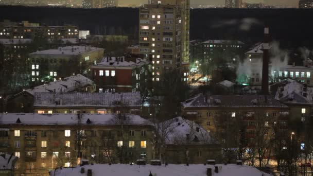Time-lapse stad bij nacht — Stockvideo