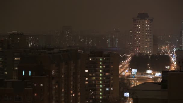 Noční město silnice časová prodleva — Stock video