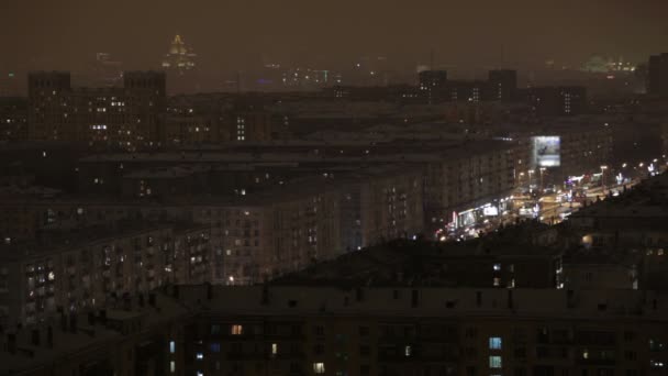 Noční Moskvy časová prodleva — Stock video