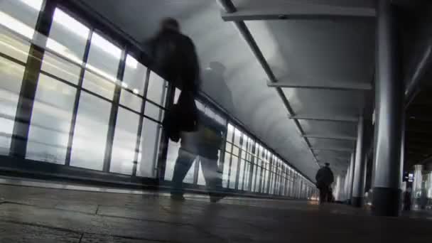 Vorobevy 血みどろの地下鉄駅で電車を待つ — ストック動画