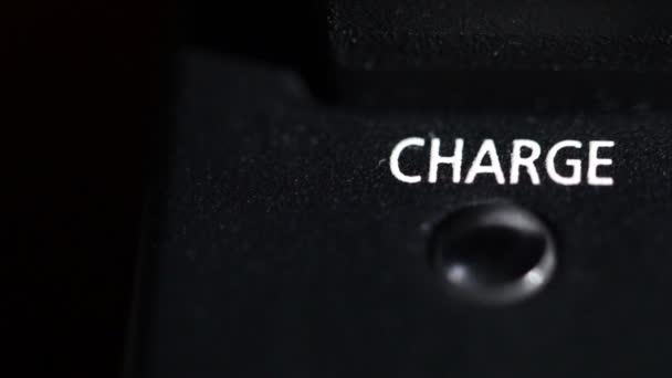 Charge blinking light. Macro shot. — Stock Video