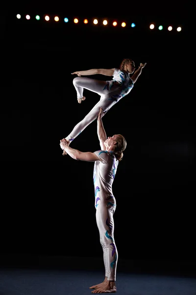 Circus artists perform different tricks. — Stock Photo, Image