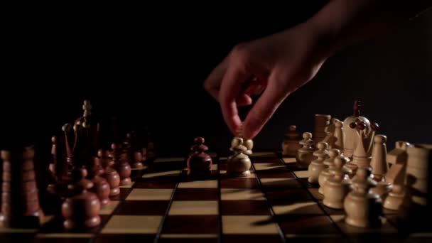 Chess board. Starting game. — Stock Video