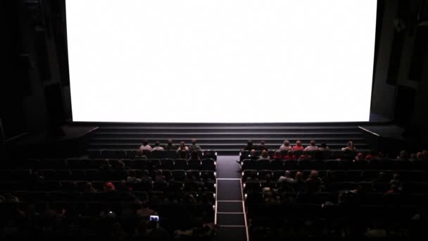 극장에서 빈 화면입니다. 넓은 샷. — 비디오