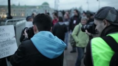 Moskova - Aralık 24: 120 protestocular binlerce almak için akademisyen sakharov umudu. karşı seçim sonuçlarını protesto etmek. 24 Aralık 2011, Moskova, Rusya.