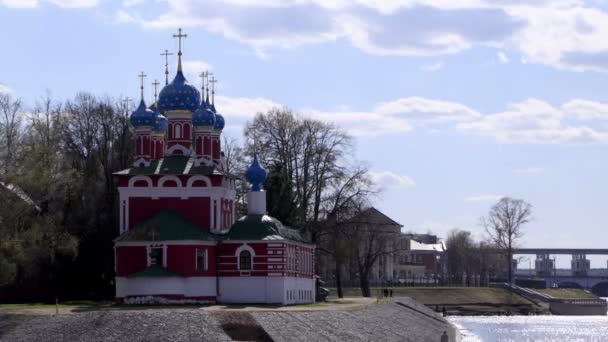 Εκκλησία της του Ντμίτρι σε uglich, Ρωσία. πάροδο του χρόνου. — Αρχείο Βίντεο
