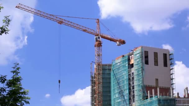 Crane and construction site. — Stock Video