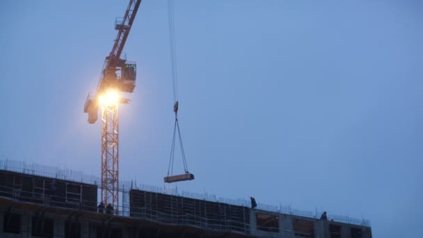 Crane and construction site — Stock Video