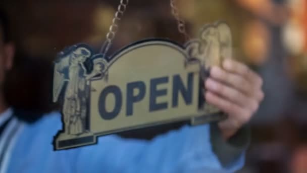 Nincs több nyitott és zárt jele — Stock videók