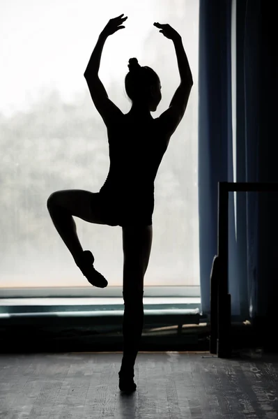 Ballerina silhouette dancing — Stock Photo, Image