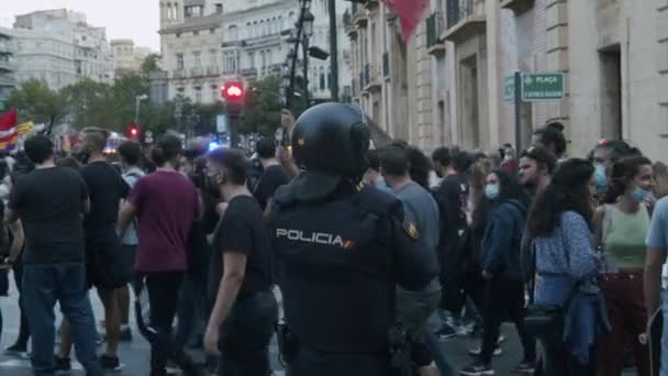 Demonstracja w Dzień Niepodległości Walencji — Wideo stockowe