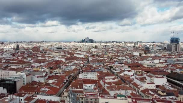 Madrid Spanya Nın Havacılık Şehri Manzarası Uçsuz Bucaksız Konut Alanları — Stok video