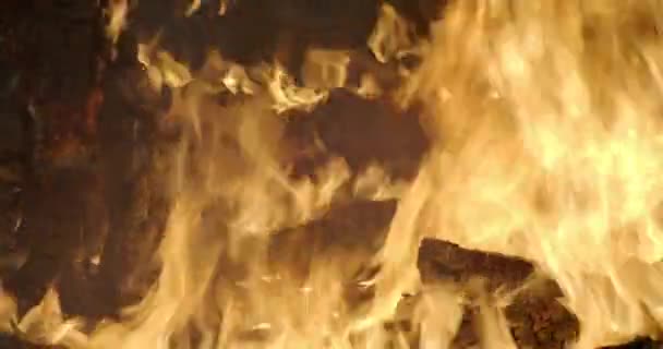 Blazing Flames Destroying Ninot Leaving Ruins Final Day Burning Installations — Vídeo de Stock