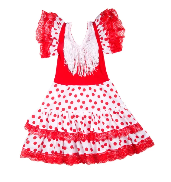 Robe rouge bébé à pois — Photo