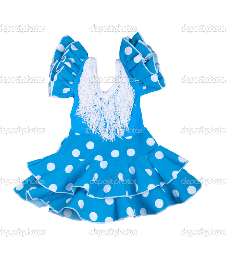 Baby blue dress with polka dots