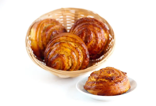 Buns in a basket — Stock Photo, Image