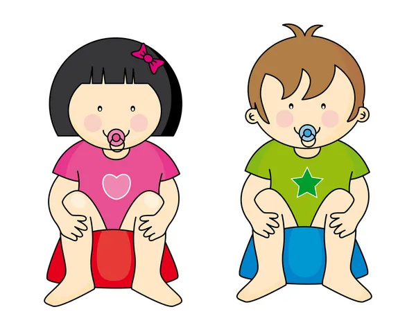 Children on the potty — Stock Vector