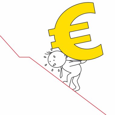 Man carrying a steep euro