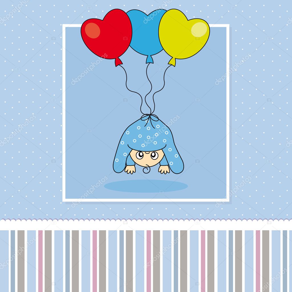 Baby boy arrival announcement card