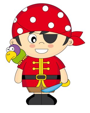 korsan gibi giyinen çocuk