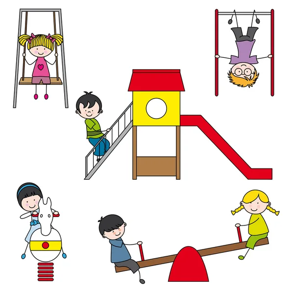 Barn som leker i parken — Stock vektor