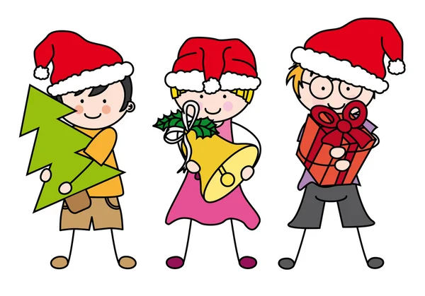 Barn klädd som jultomte — Stock vektor