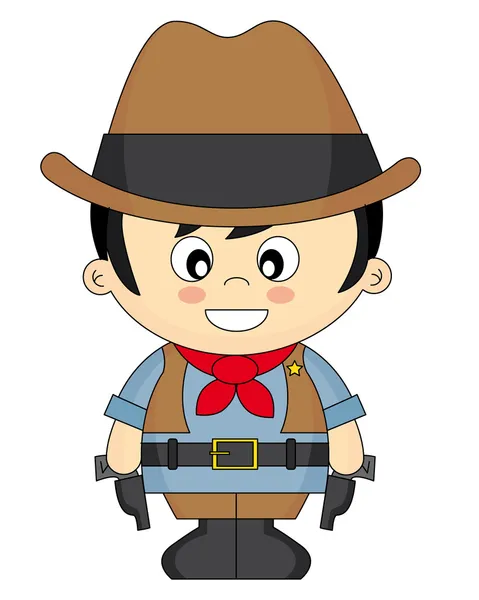 Kind verkleed als cowboy — Stockvector