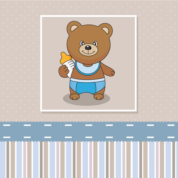 Ours avec biberon — Image vectorielle
