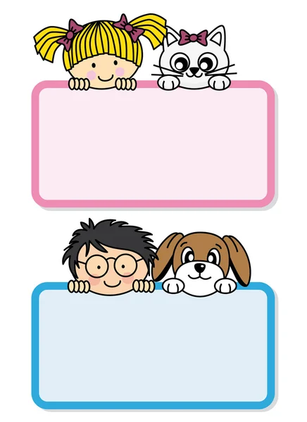 Children with their pets — Stock Vector