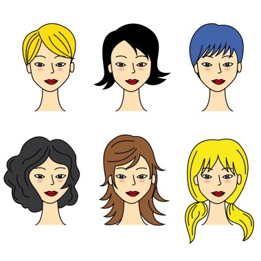Vektör saç şekillendirme kümesi